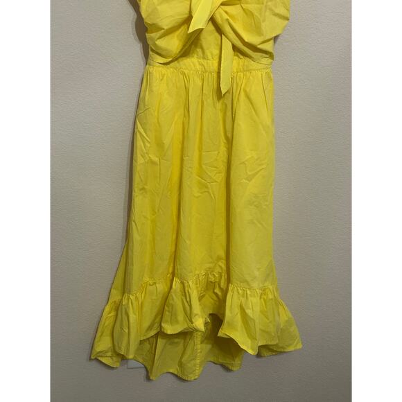 Joie Dress Size Small Cotton Bow Cut Out Back Sleeveless Summer Yellow Cute Midi - Picture 3 of 11